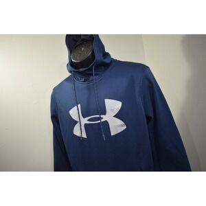 Under Armour Hoodie ColdGear Loose Blue Long Sleeve Fleece Pullover Mens Medium